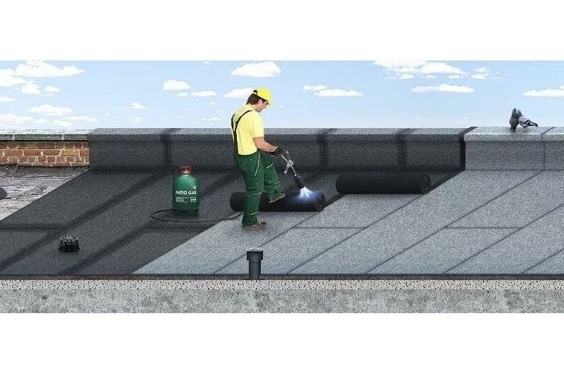 Устройство плоской кровли наплавным способом