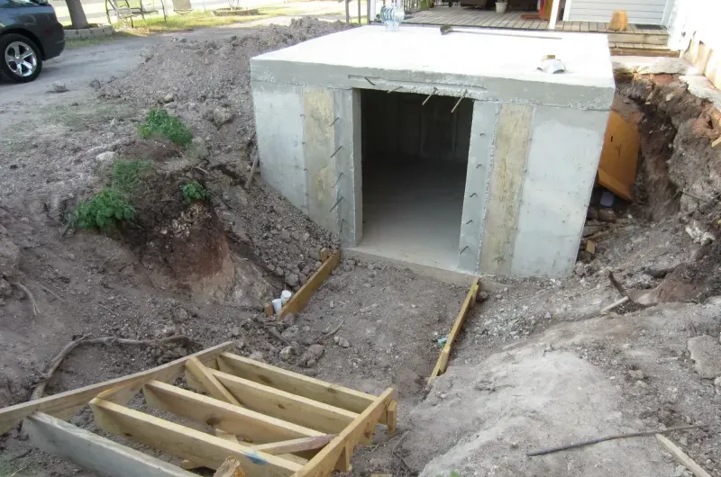 Строительство погреба в труднодоступном месте